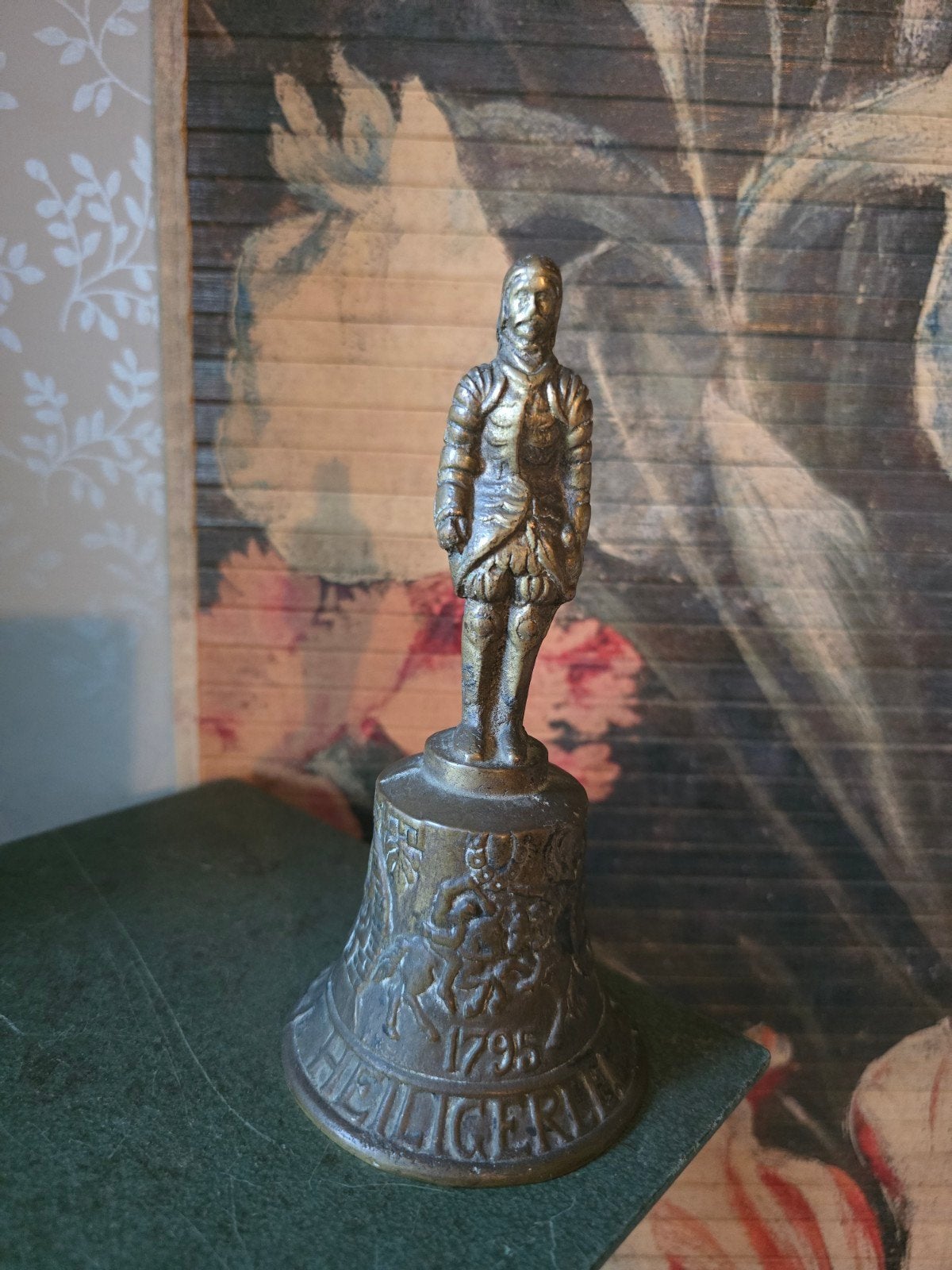 antiek bronzen tafelbel ridder, Ophalen of Verzenden