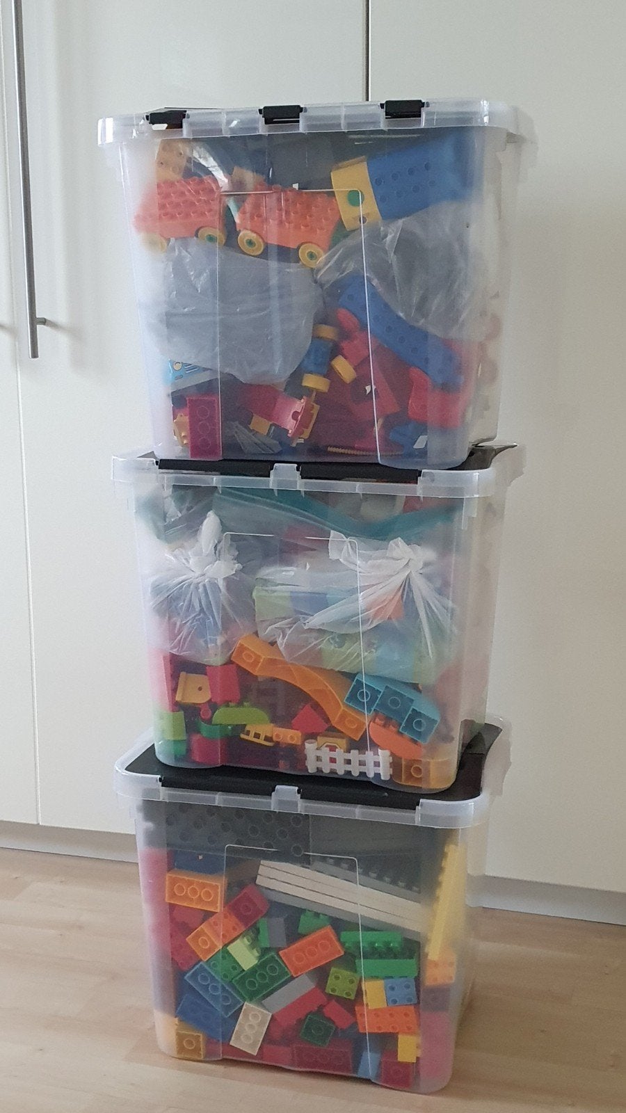 3 Grote bakken Duplo, Kinderen en Baby's, Speelgoed | Duplo en Lego, Ophalen, Gebruikt, Overige thema's, Overige typen