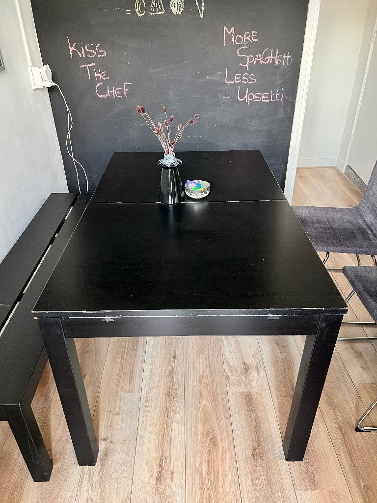 Uitschuifbare eettafel -  Zwart