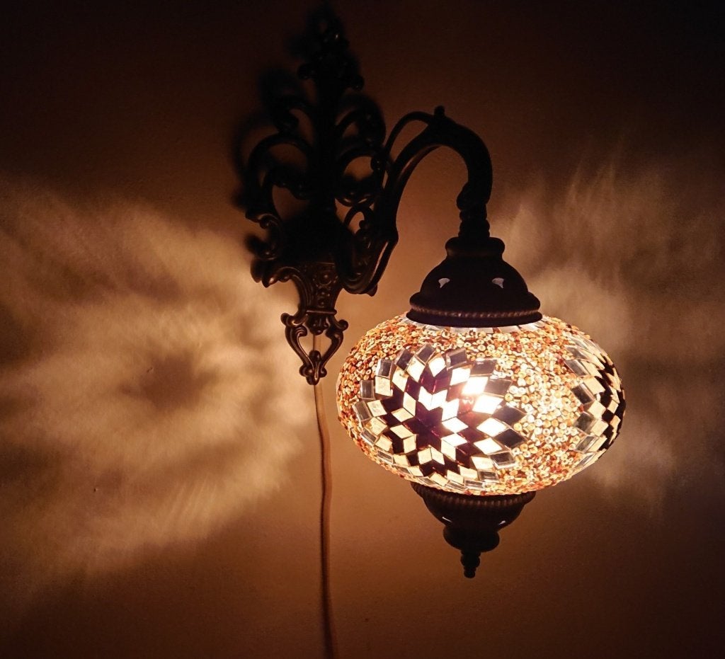 Diverse wandlamp Oosters Arabisch Marrakech glasmozaieklamp, Huis en Inrichting, Indirect licht, E14 (klein), Nieuw, Ophalen of Verzenden