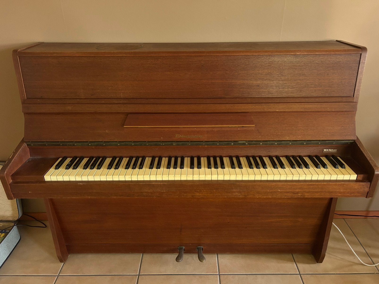 Dexton studie piano, Ophalen, Gebruikt, Bruin, Piano