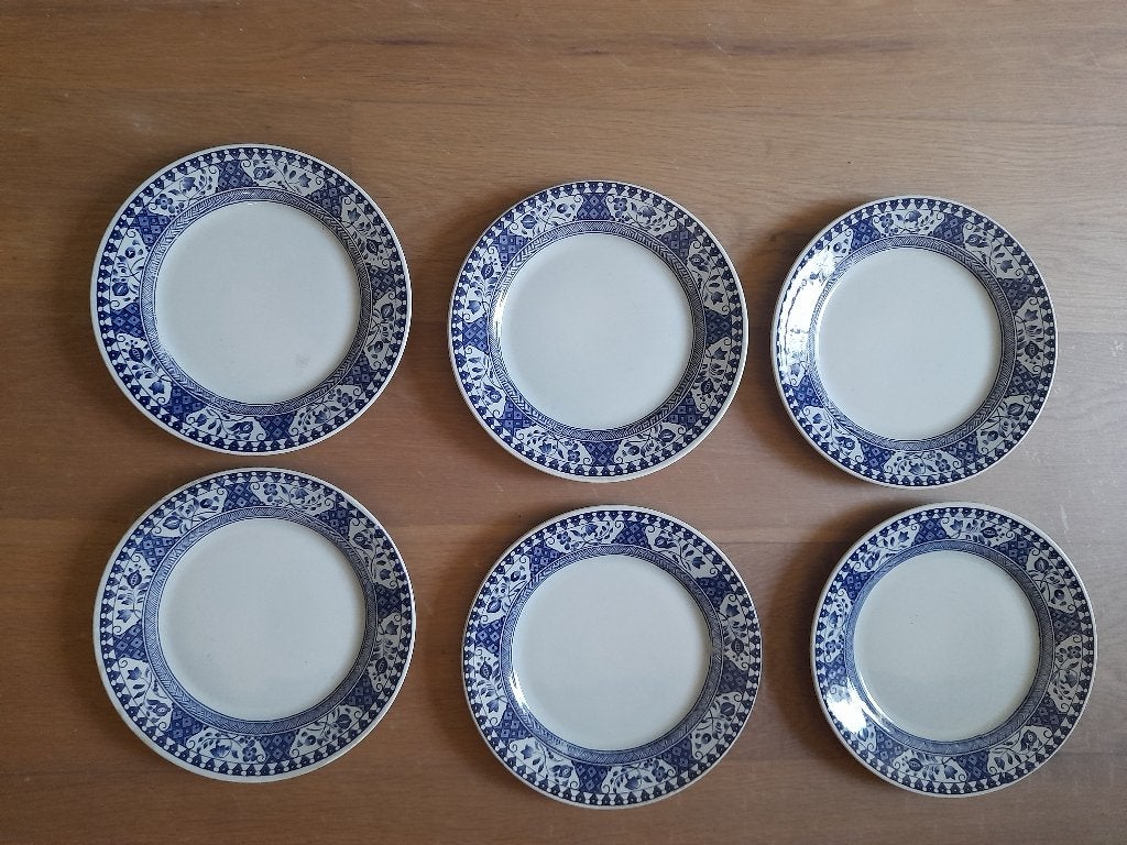 6 king gustav ontbijt bordjes, Ophalen of Verzenden, Zo goed als nieuw, Porselein, Bord of Schaal