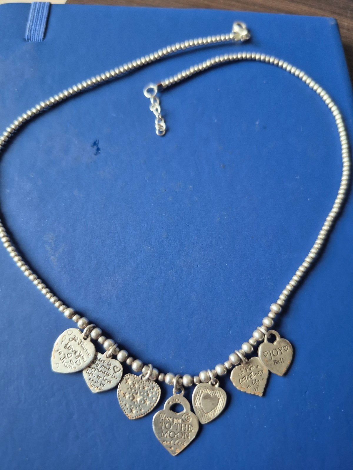 Joy Jewellery Bali Ketting met Hartjes Hangers, Met hanger, Gebruikt, Ophalen of Verzenden, Zilver