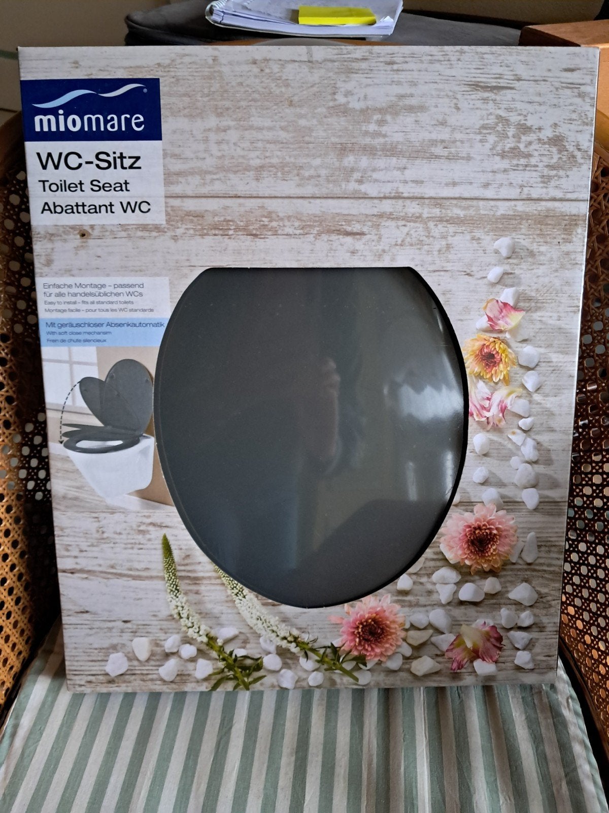 Miomare WC-bril met automatische sluiting - Grijs, Ophalen of Verzenden, Nieuw, Toilet