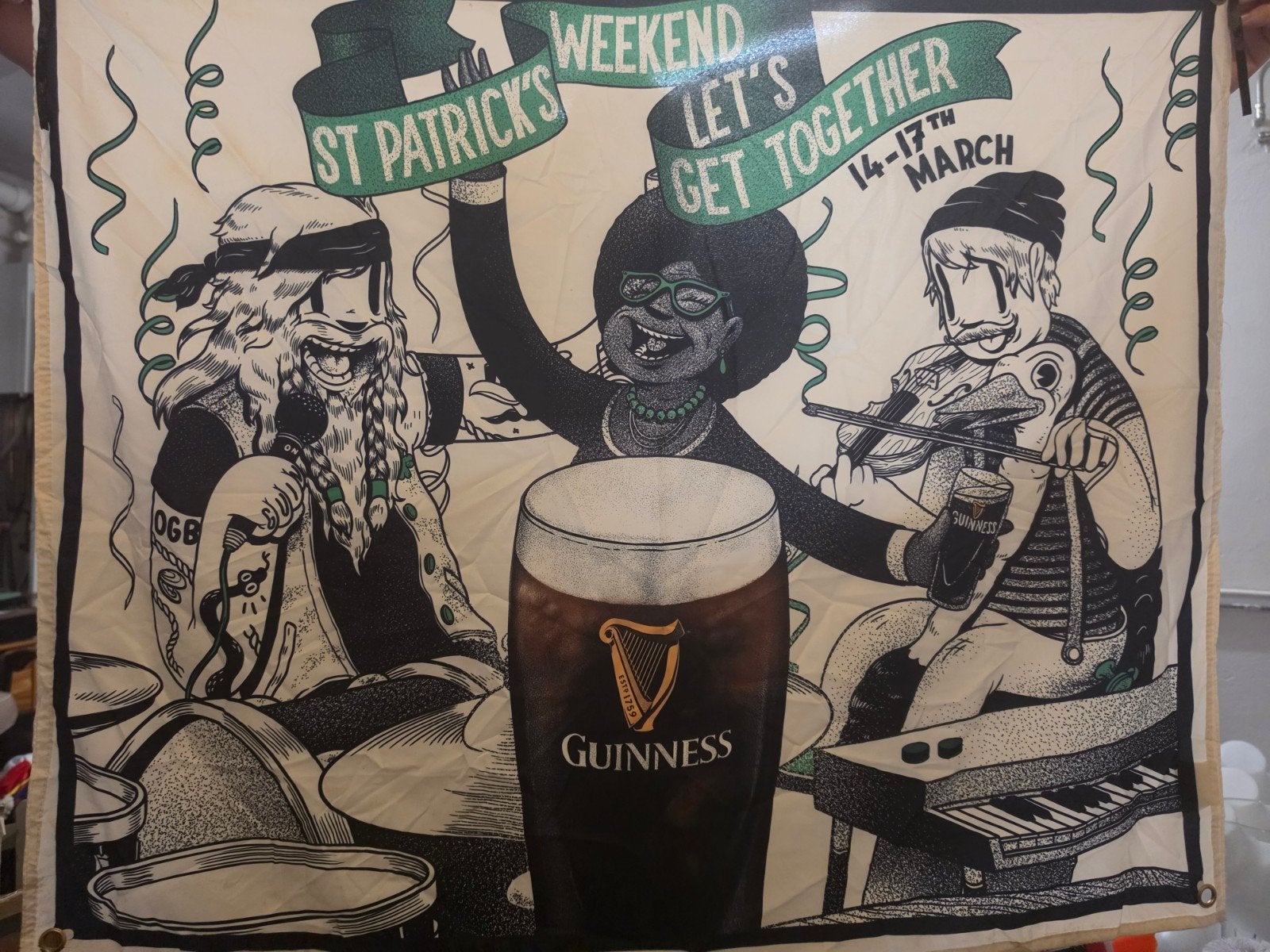Guinness St. Patrick's Weekend Banner - Uniek!, Verzamelen, Ophalen of Verzenden, Zo goed als nieuw
