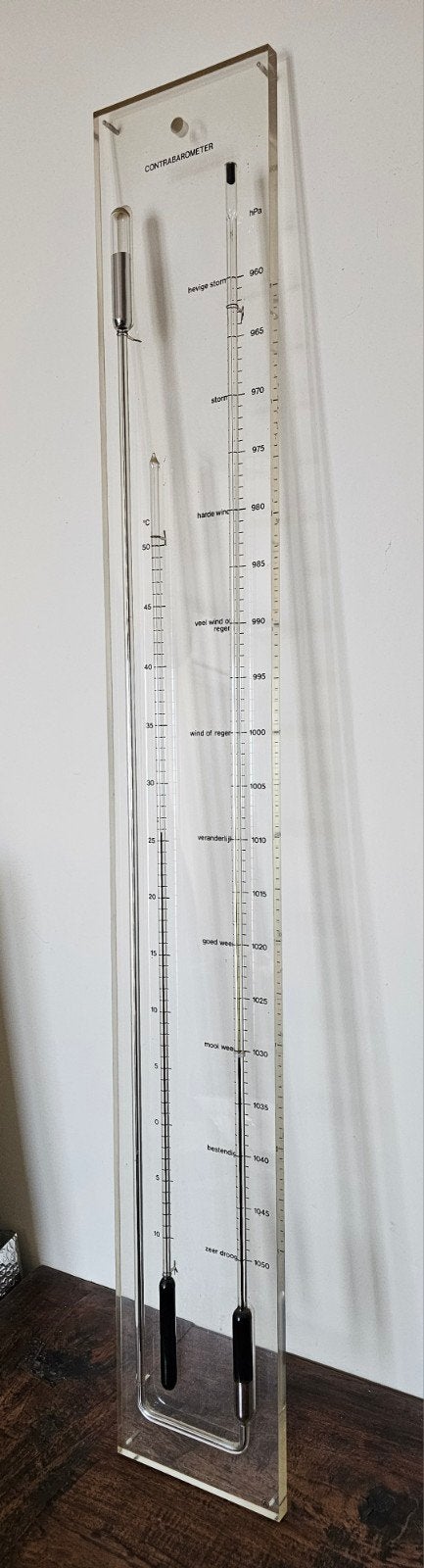 Luxe originele contrabarometer op plexiglas, Ophalen, Zo goed als nieuw