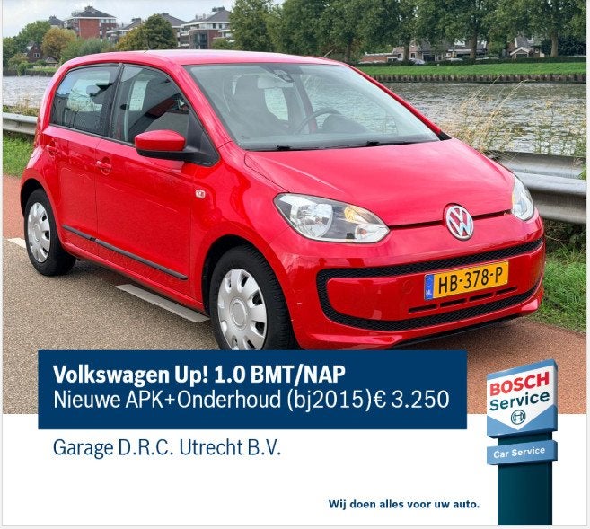 Volkswagen up! 1.0 bmt/nap Nieuwe apk+onderhoud (bj2015), Auto's, Keurmerk '100% Onderhouden', Gebruikt, Up!, 840 kg