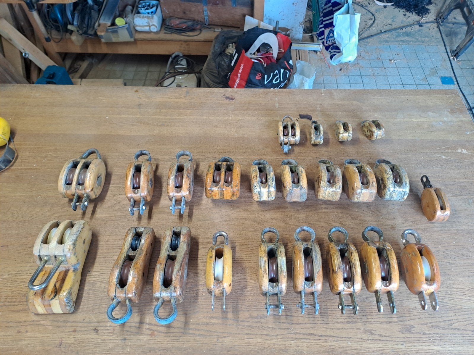 Scheepsblokken voor Lemsteraak - Diverse maten, Watersport en Boten, Zeilen en Zeiltoebehoren, Ophalen, Gebruikt, Toebehoren