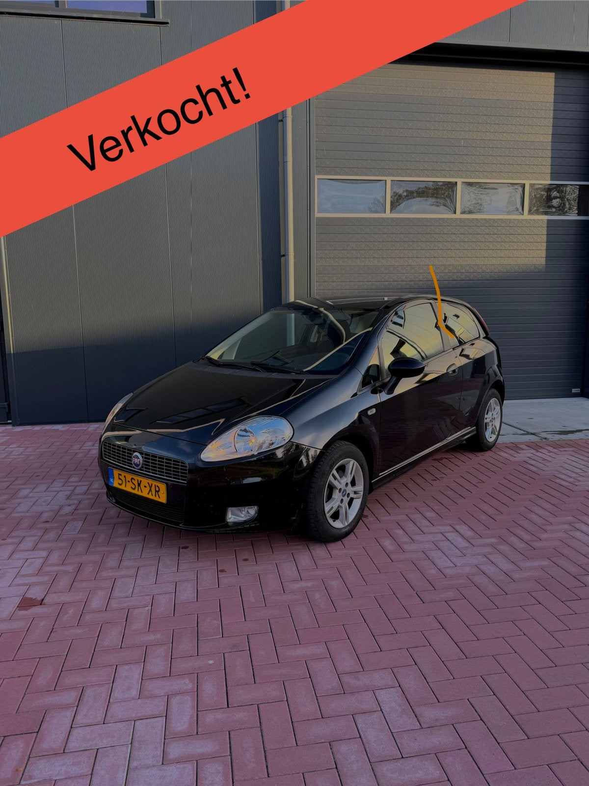 Fiat Punto 1.4 3DR 2006 Zwart Verkocht!, Voorwielaandrijving, Stof, 40 €/maand, Zwart