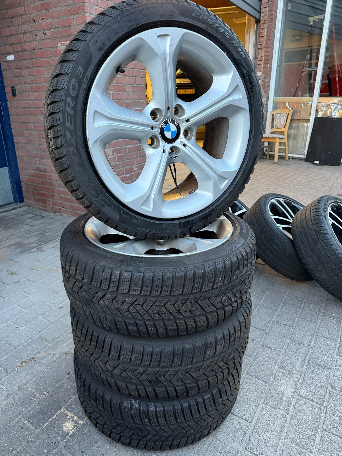 BMW velgenset 18 inch met runflat winterbanden, 18 inch, Gebruikt, Banden en Velgen, Personenwagen