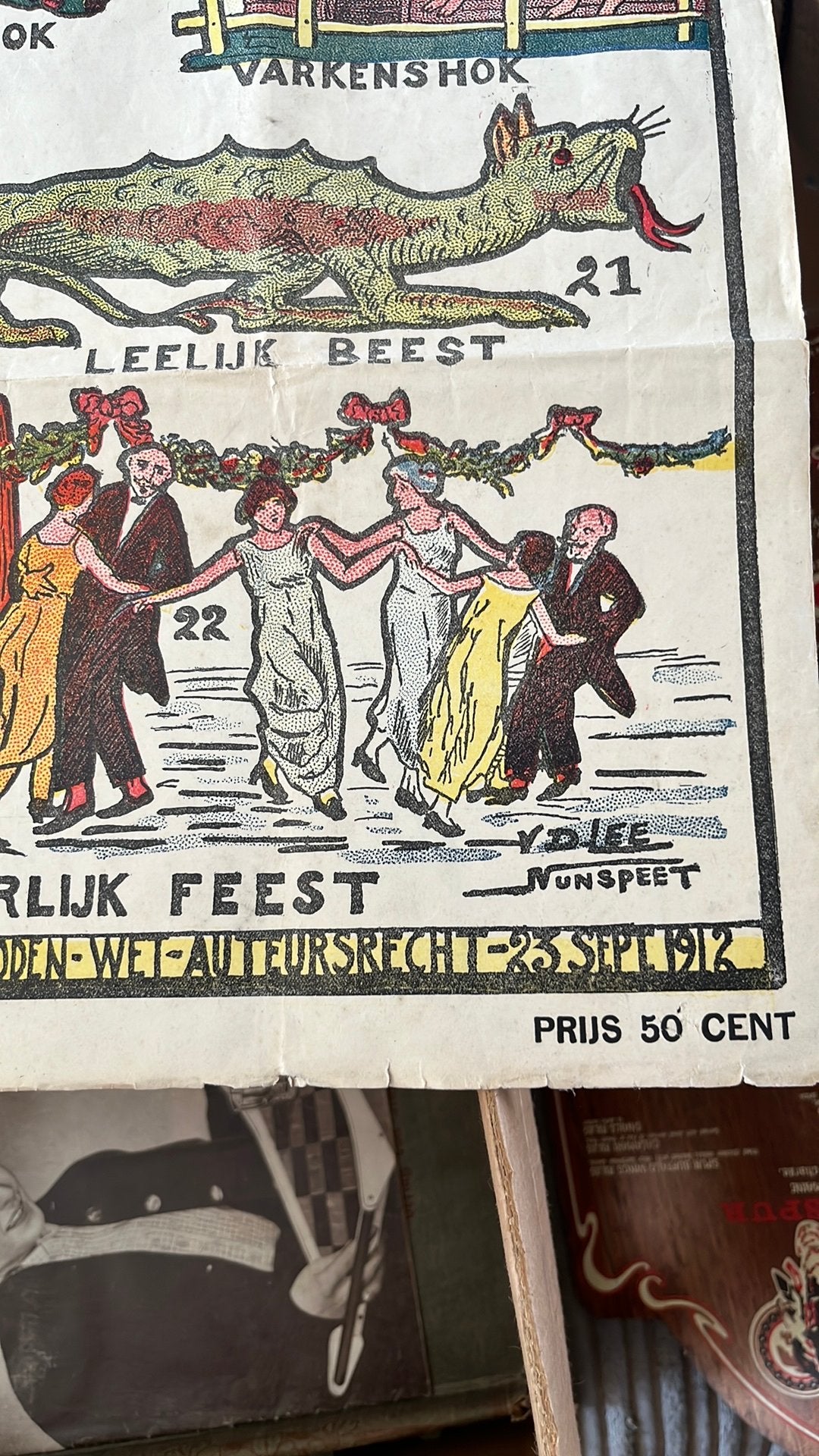 100jaar oude poster van “O,die milde Leeningbank !! 1912, Ophalen of Verzenden
