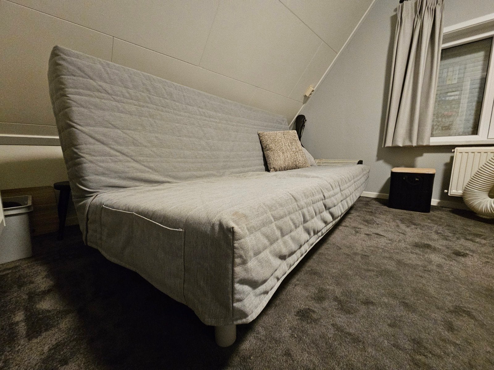 IKEA FRIHETEN slaapbank - Grijs, Ophalen, Tweepersoons, 140 cm, 200 cm