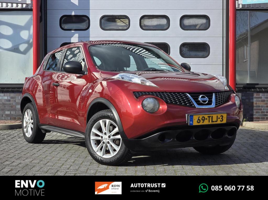 Nissan Juke 1.6 Visia Airco/Trekhaak/Lange APK/LMV, Auto's, Euro 5, Stof, Zwart, Met garantie (alle)