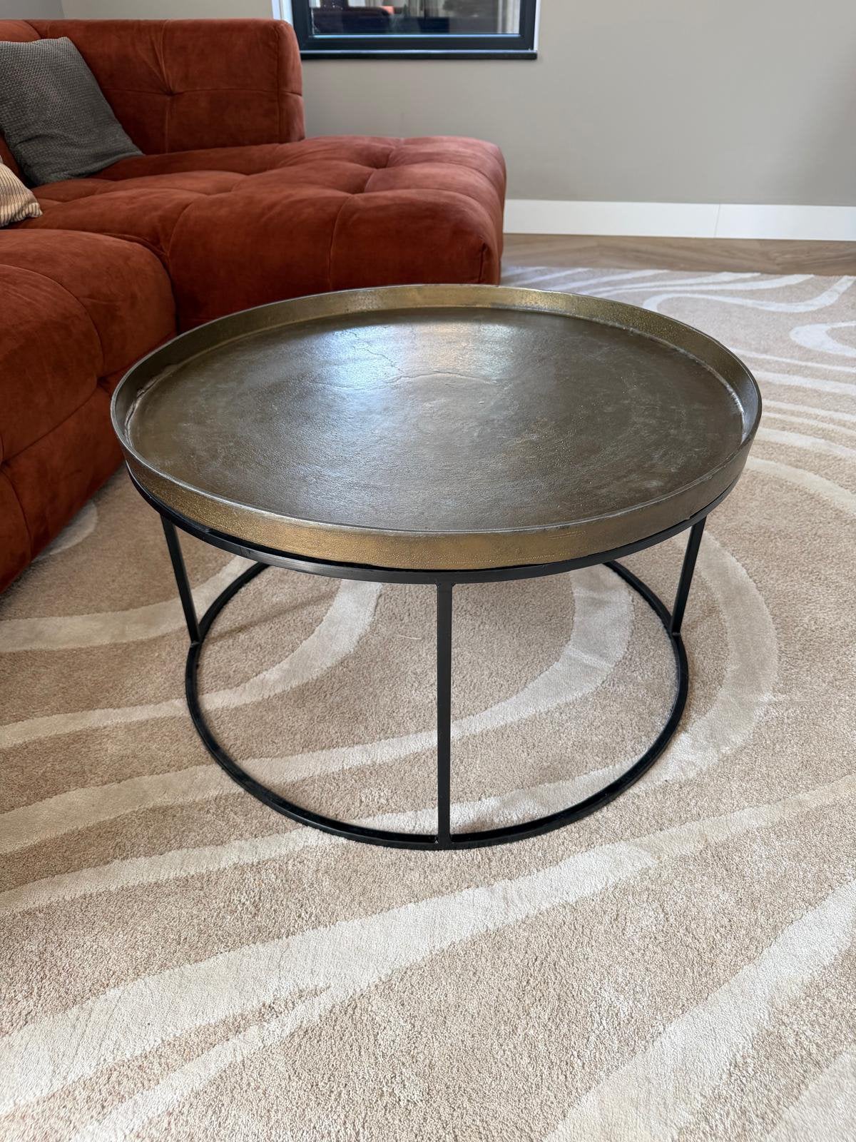 Lifestyle Home Collection Northland salontafel – Goud Ø70 cm, Huis en Inrichting, Tafels | Salontafels, Ophalen, Rond, 50 tot 100 cm