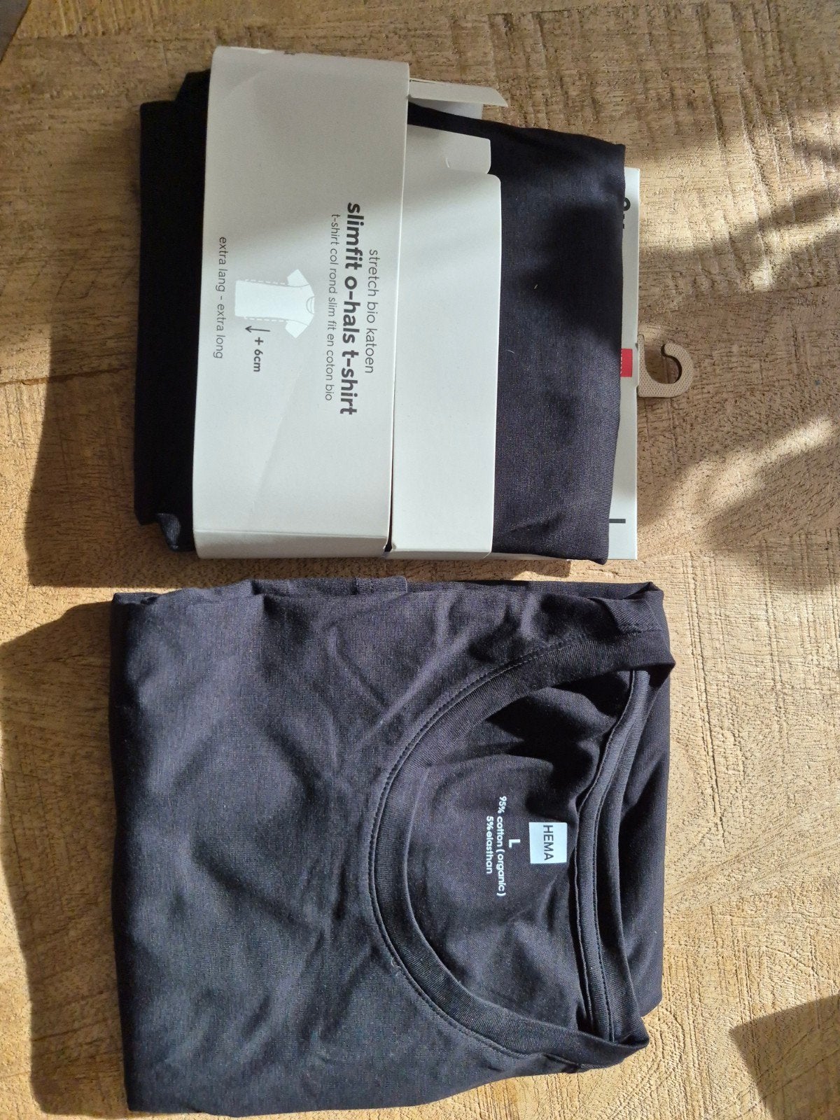 2 zwarte heren L- T shirts van de Hema., Kleding | Heren, Ophalen, Nieuw