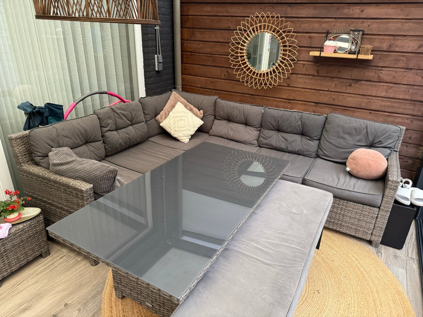 Loungeset Garden Impressions Wicker met tafel, Tuin en Terras, Tuinsets en Loungesets, Ophalen, Gebruikt, Meer dan 8 zitplaatsen