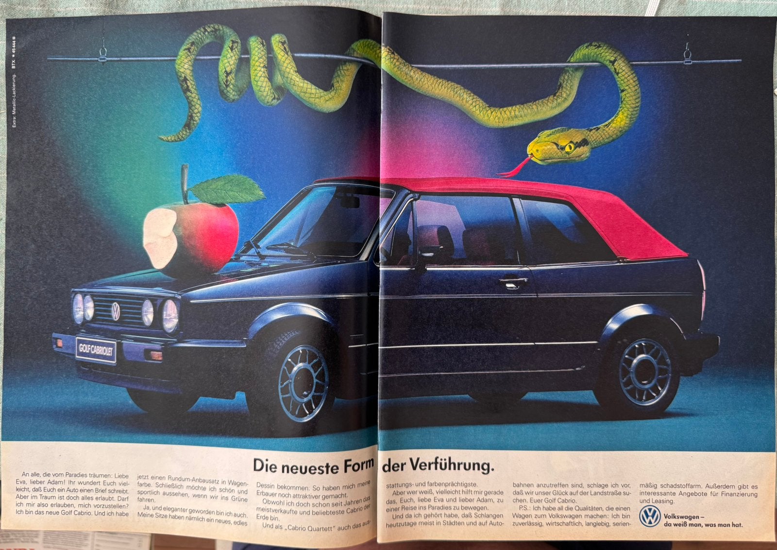 Advertentie 1988 Volkswagen Golf Cabriolet Quartett, Verzenden, Zo goed als nieuw, Auto's