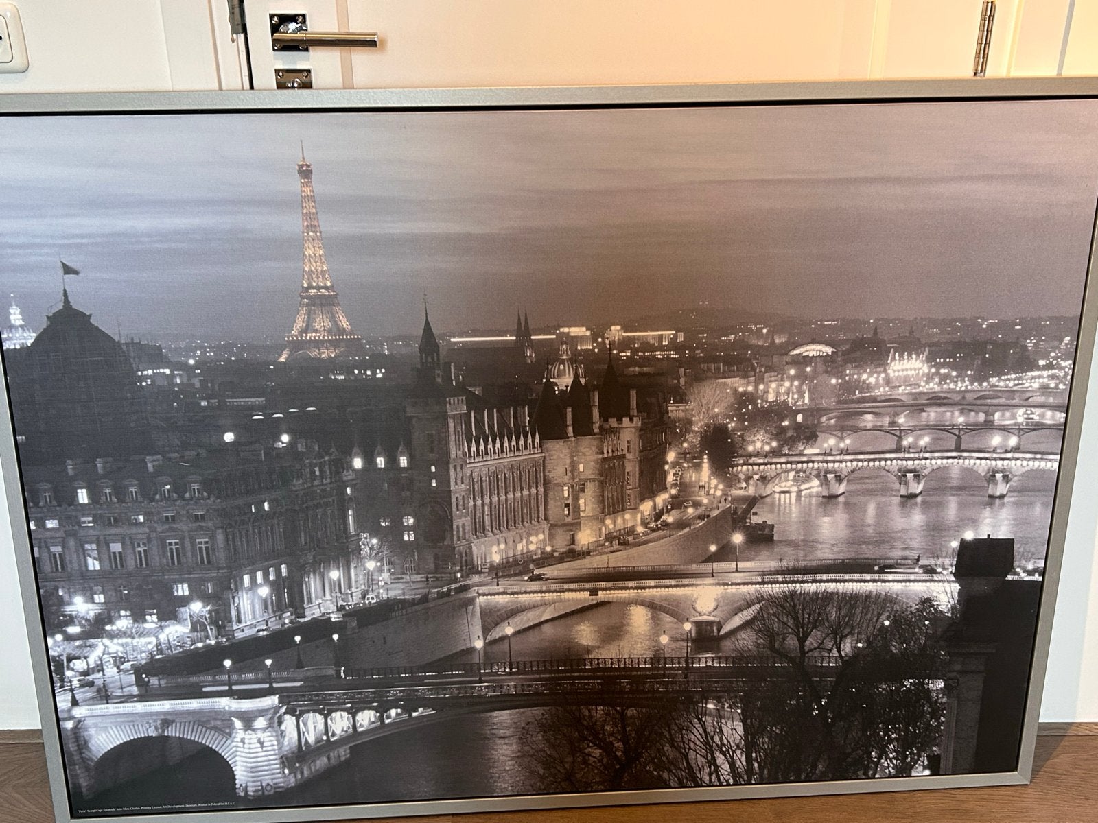 Grote foto Parijs met Eiffeltoren - 140x101 cm, Ophalen, Gebruikt, 125 cm of meer, Foto of Poster
