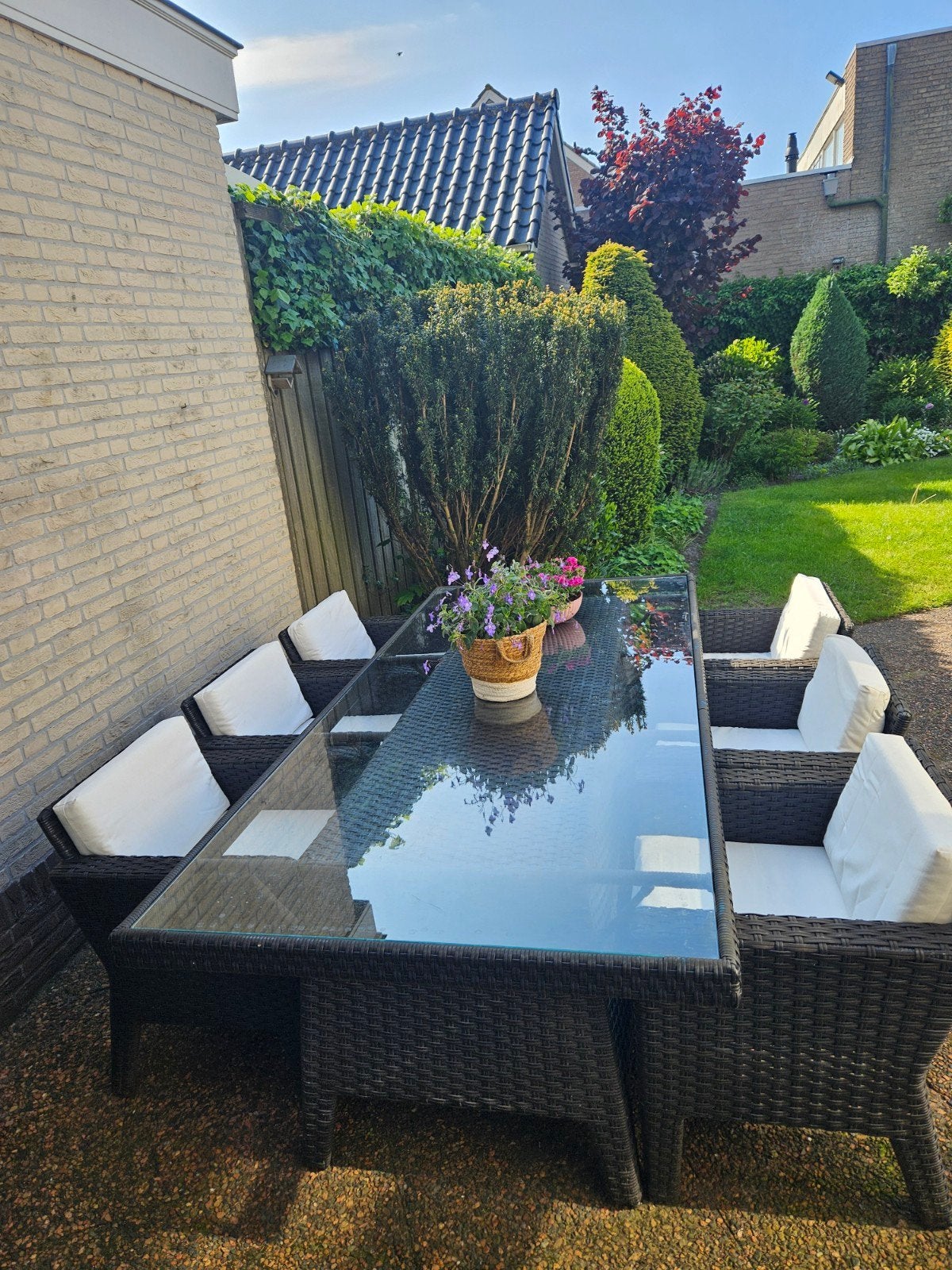 Borek 6-delige tuinset met kleine gebreken, Tuin en Terras, Ophalen, Gebruikt, 6 zitplaatsen, Wicker