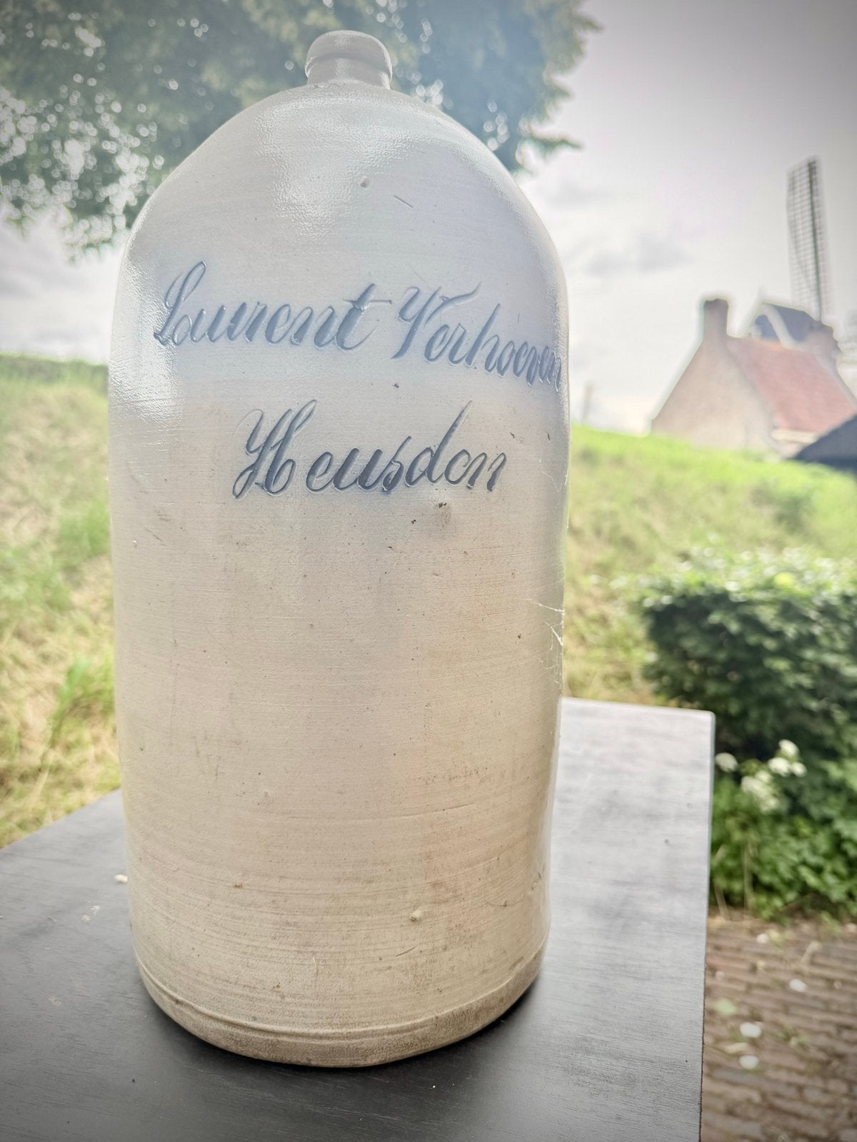 Antieke aardewerken kruik Laurent Verhoeven Heusden, Ophalen