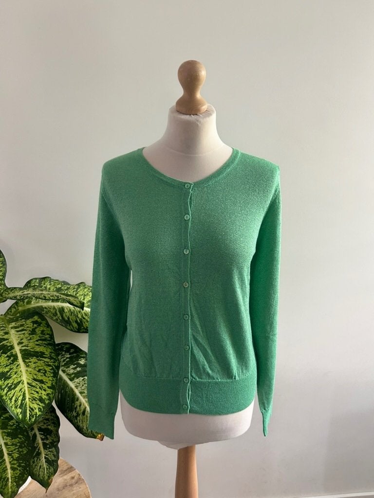 King Louie maat XL mint groen glitter vest cardigan 3410