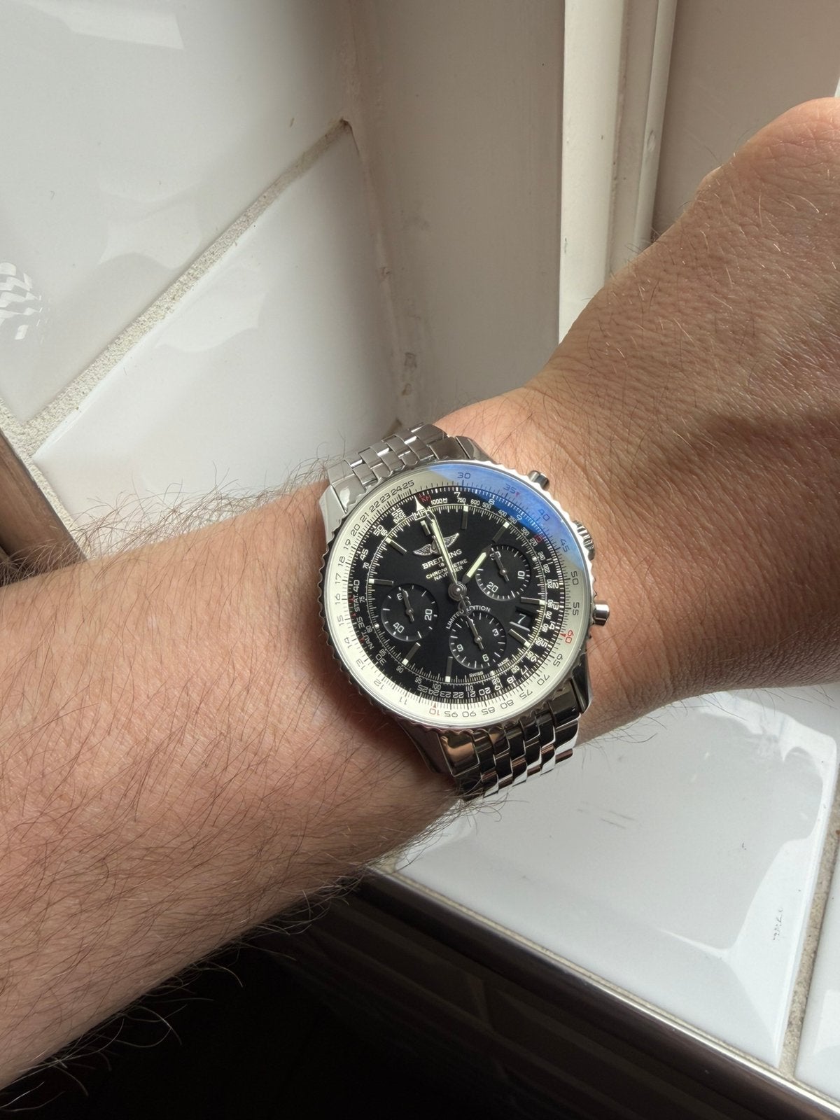 Breitling navitimer B01 japan edition., Ophalen of Verzenden, Zo goed als nieuw, Staal, Breitling