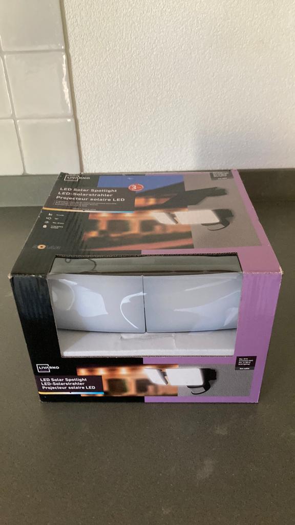 Buitenlamp dubbel LED solar Nieuw in doos, Ophalen, Zonne-energie, Kunststof, Minder dan 50 watt
