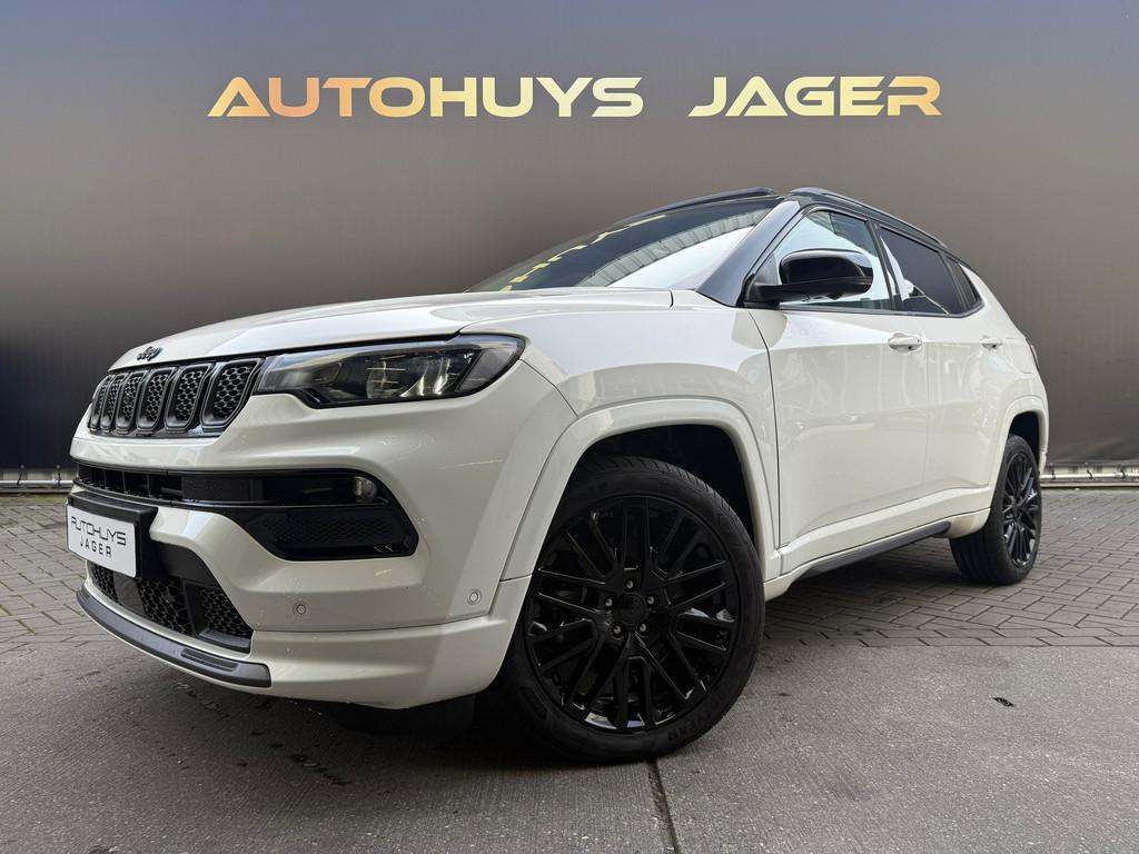 Jeep Compass 4xe 240 Plug-in Hybrid Electric S Pano Carplay, Auto's, Jeep, Automaat, Zwart, 4 cilinders, Wit