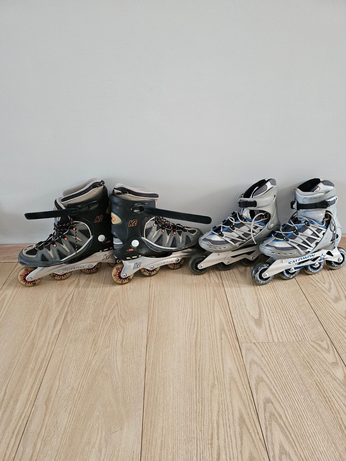 K2 en Salomon Inline Skates Set met Bescherming en Tas, Ophalen of Verzenden, Gebruikt, Dames, Inline skates 4 wielen