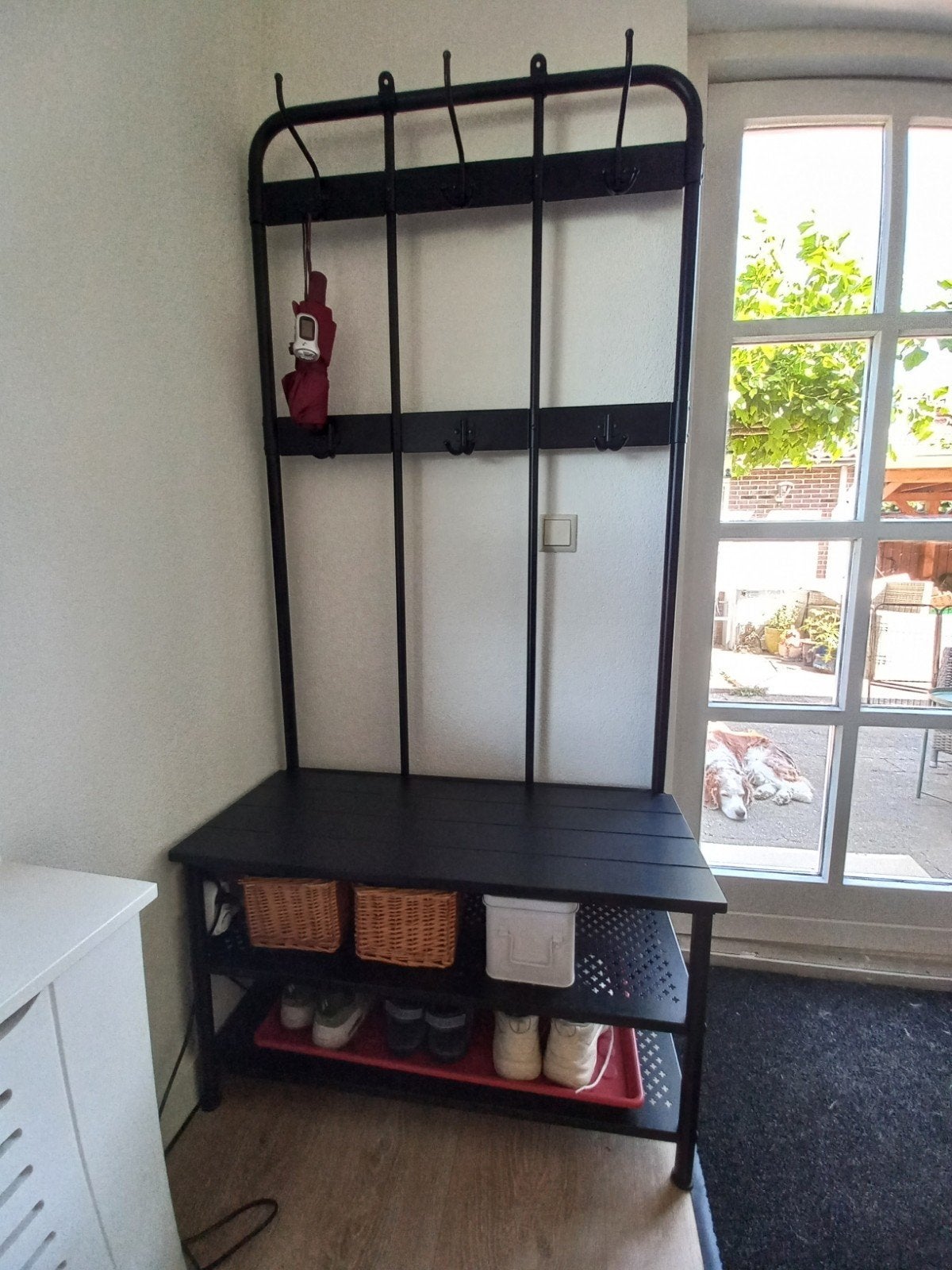 Kapstok Nipasen Ikea met bankje en schoenenrek, Ophalen, Gebruikt, Metaal, Staande kapstok