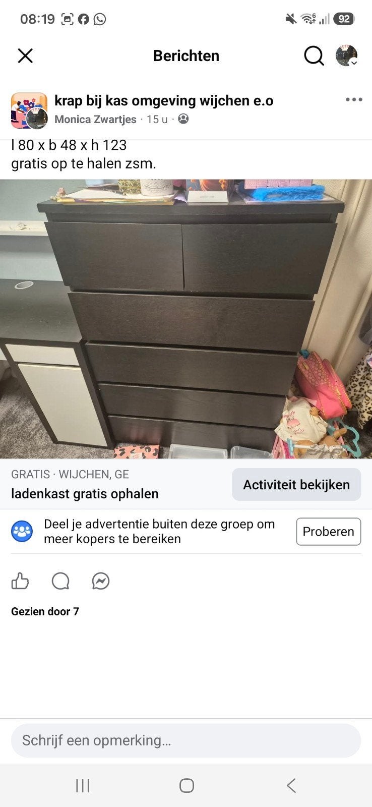 Ladenkast gratis op te halen, Gebruikt, 5 laden of meer, 100 tot 150 cm, 25 tot 50 cm