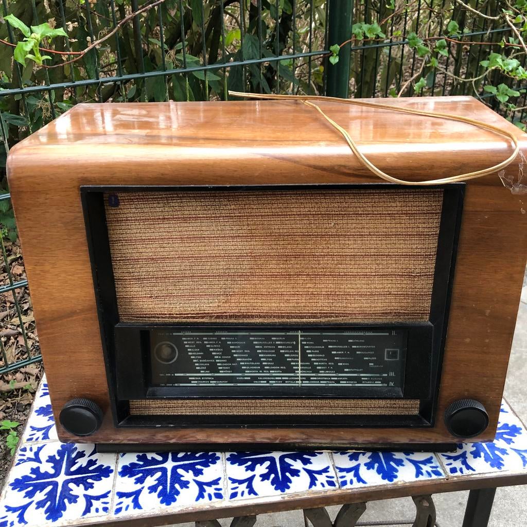 Antieke Vintage Radio - Decoratief Houten Model, Ophalen, Gebruikt, Radio