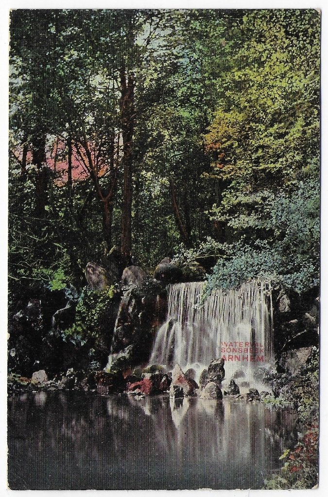 Arnhem Waterval Sonsbeek ansichtkaart uit 1908 ( B7617 ), Ophalen of Verzenden, Voor 1920, Gelopen, Gelderland