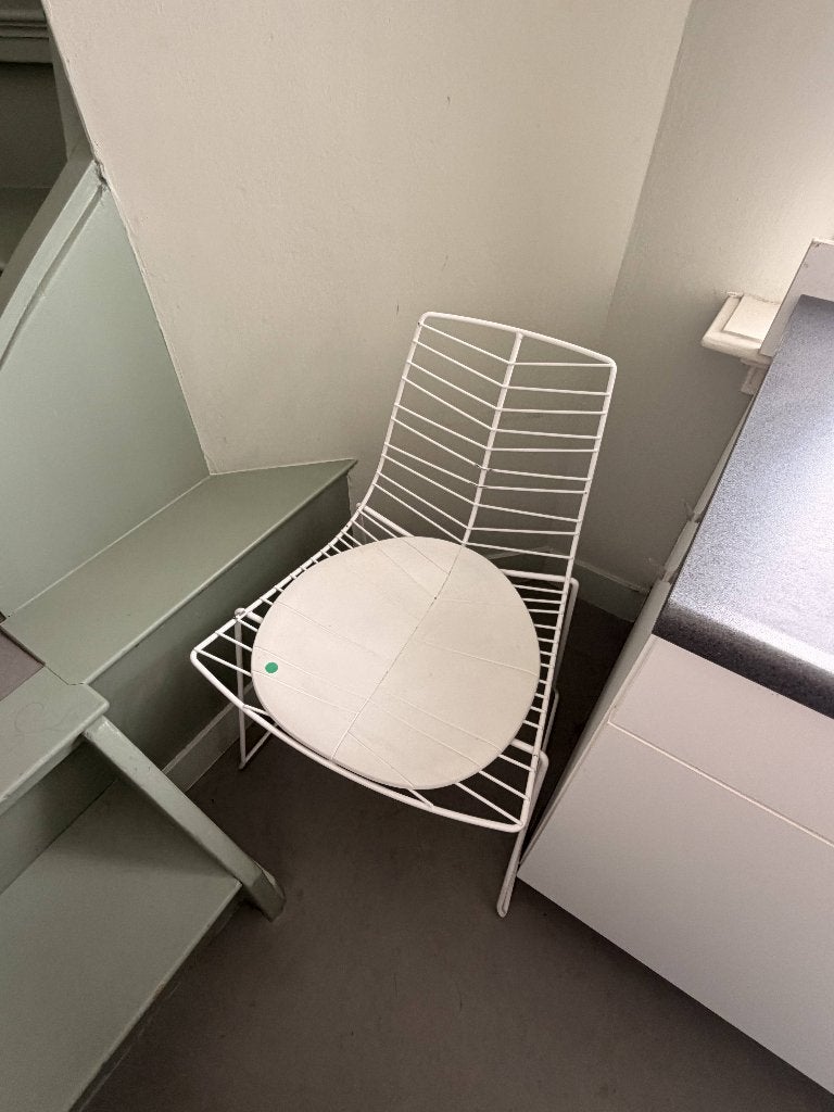 Witte design draadstoel | leaf-patroon | 10x, 5 krukken of meer, Ophalen, Gebruikt, 60 tot 90 cm