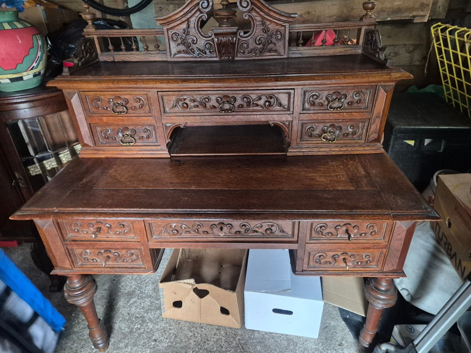Antiek Bureau met Opbouw - 130x70x80 cm, Ophalen of Verzenden