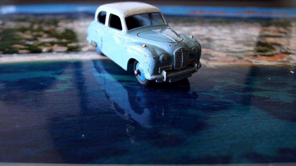 Dinky Toys, Two-tone Wit/Blauwe Austin Somerset 161,1952, Ophalen of Verzenden, Zo goed als nieuw, Auto, Dinky Toys