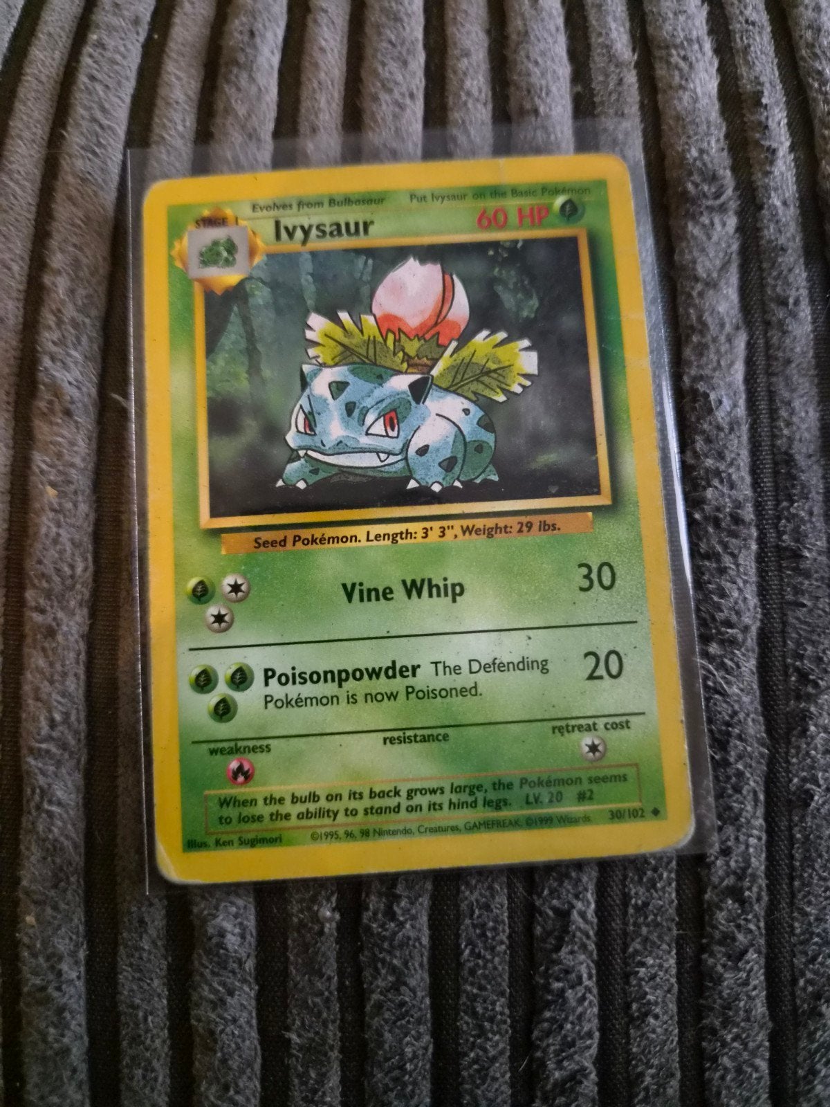 Pokémon Ivysaur kaart uit 1999 - Base Set, Ophalen of Verzenden, Gebruikt, Losse kaart