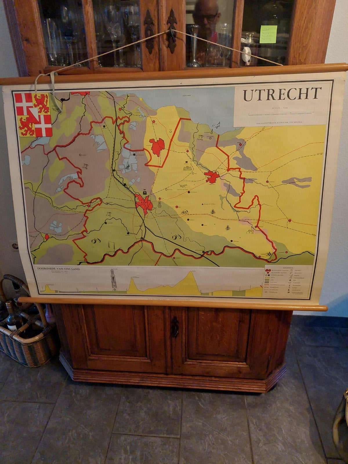 ZEER MOOIE TOPOGRAFIE ( AARDRIJKSKUNDE) KAART  VAN  UTRECHT., Ophalen of Verzenden, Aardrijkskunde