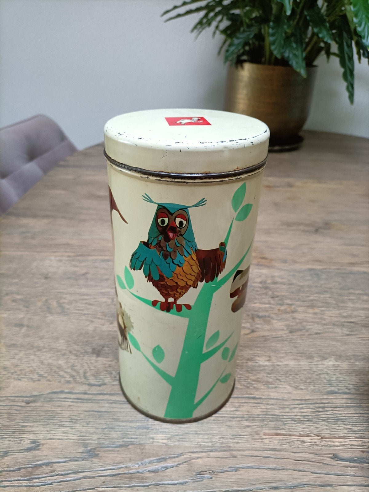 Bolletje beschuitbus Mijnheer de Uil - Voor de verzamelaar, Ophalen of Verzenden, Gebruikt, Beschuit, Bolletje
