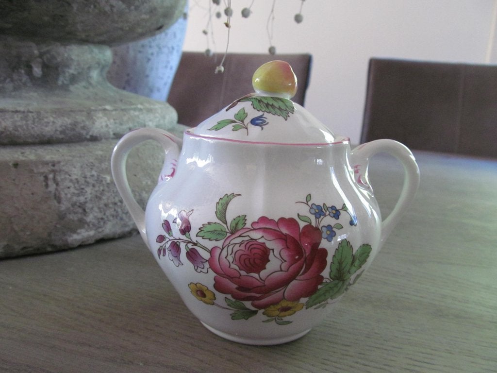 Spode Marlborough Sprays Suikerpot, Keramiek, Overige typen, Ophalen of Verzenden, Zo goed als nieuw