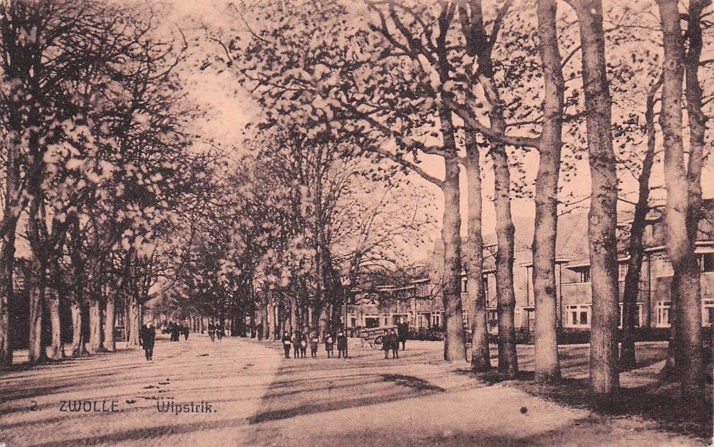 Zwolle - Wipstrik met veel mensen (1934?), Ophalen of Verzenden, 1920 tot 1940, Gelopen, Overijssel