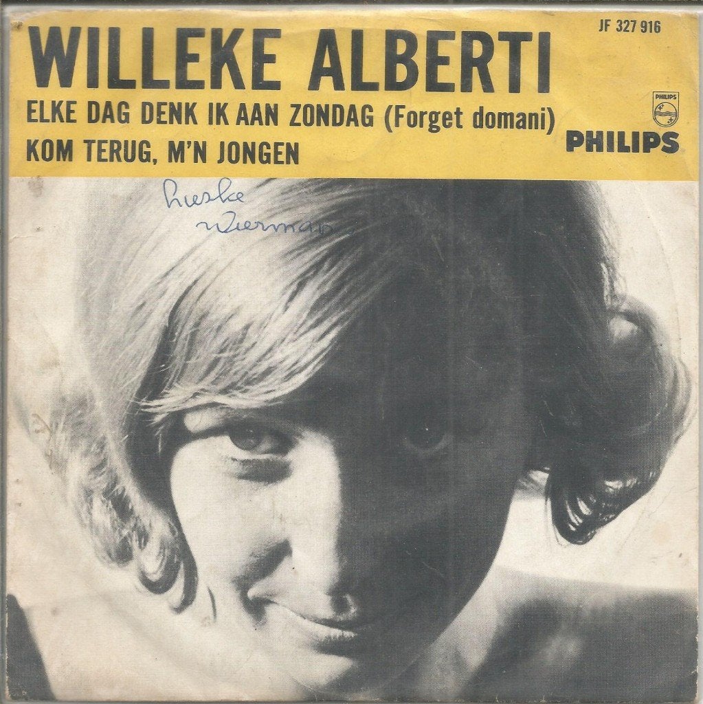 Willeke Alberti – Elke Dag Denk Ik Aan Zondag (1965), Gebruikt, Fotohoes, 7 inch, Ophalen of Verzenden
