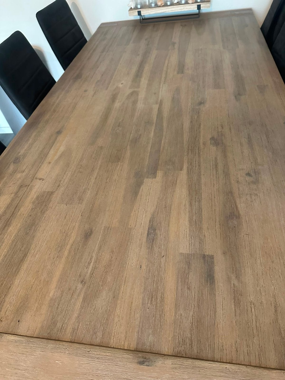 Robuuste eettafel van massief hout, Huis en Inrichting, Tafels | Eettafels, Ophalen, 50 tot 100 cm, Zo goed als nieuw, Vijf personen of meer