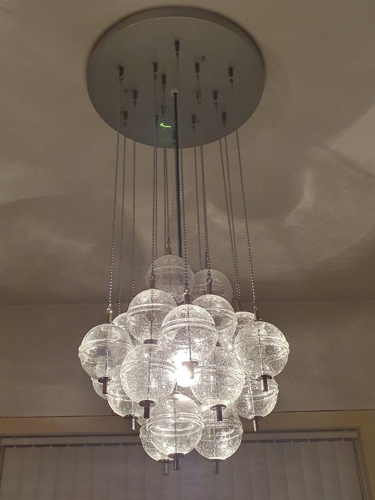 Raak Hanglamp (24 bolletjes kristalglas), Ophalen, Zo goed als nieuw, Vintage