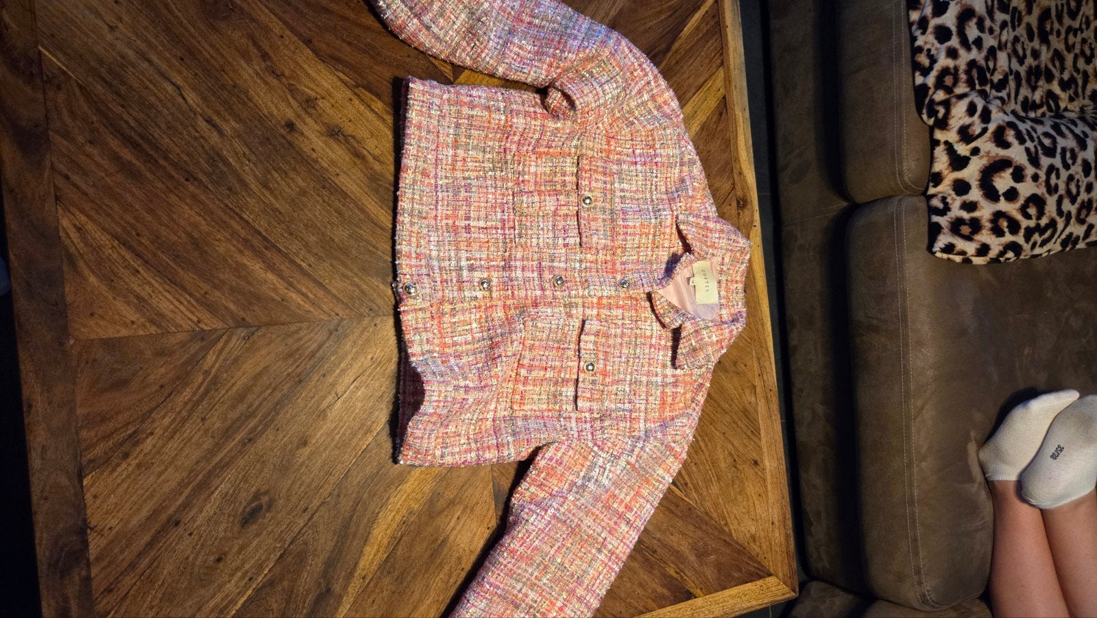 Costes tweed set: jasje (XS/S) en rokje (S) met broekje, Ophalen, Meerkleurig, Zo goed als nieuw, Costes