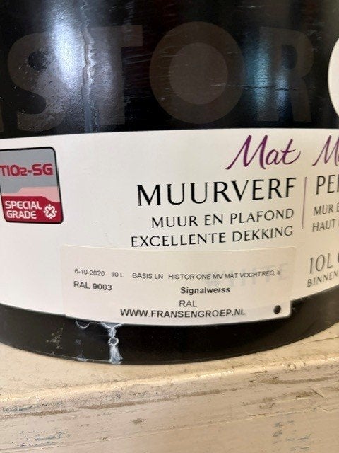 Muur en Plafond Verf, 5 tot 10 liter, Wit, Nieuw, Ophalen of Verzenden