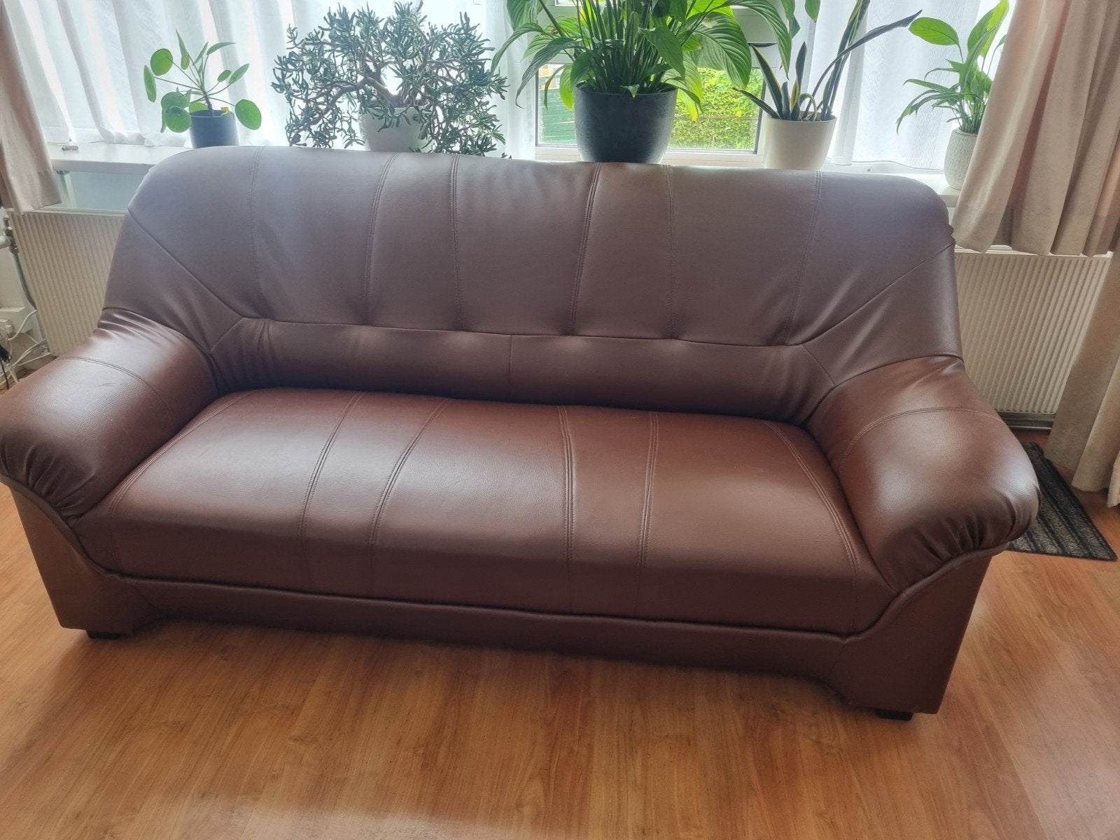 Leren bank, Ophalen, Gebruikt, 150 tot 200 cm, Driepersoons