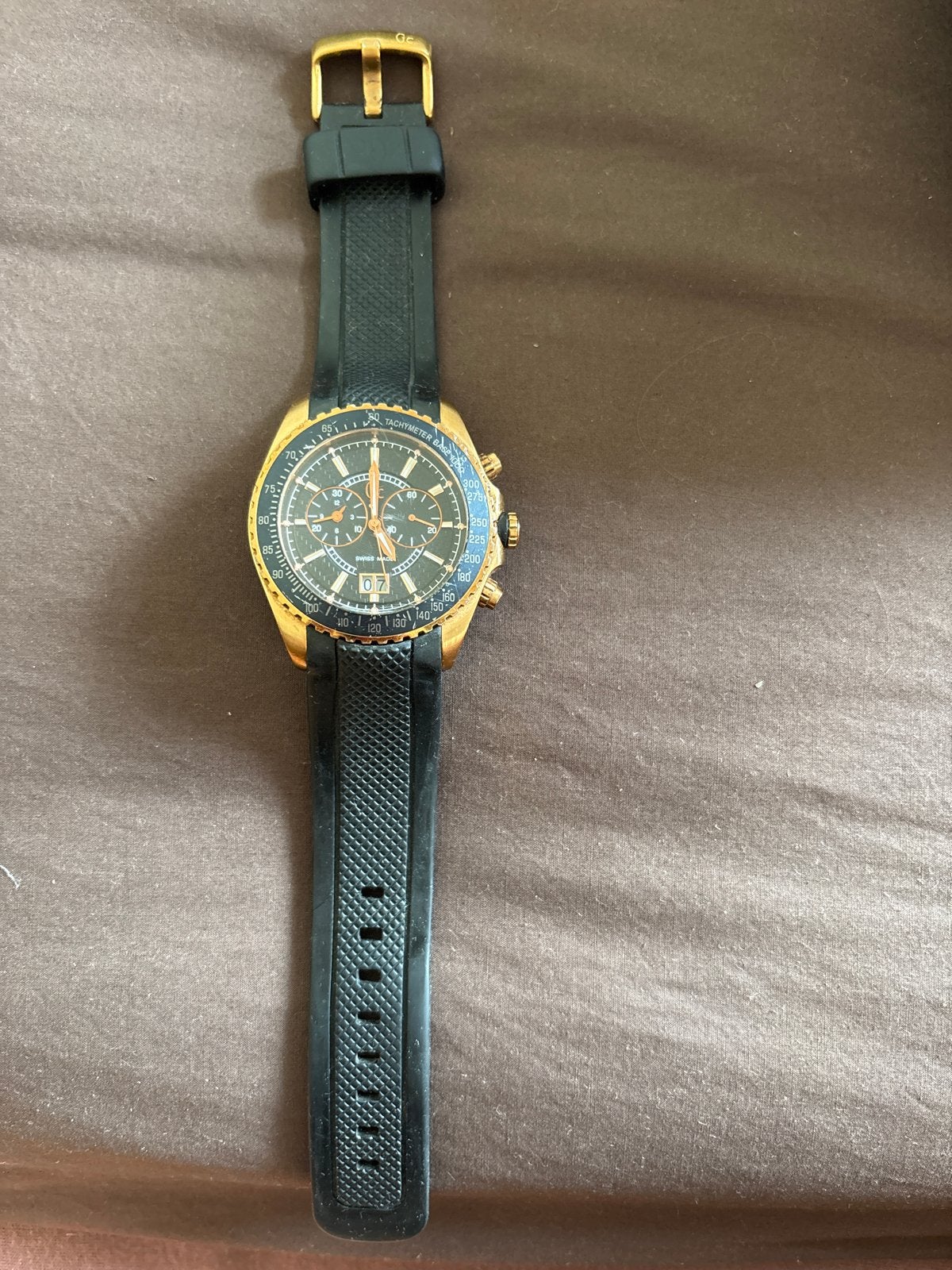Guess Collection Heren Horloge GC35502G - Zwart/Goud, Overige materialen, Gebruikt, Polshorloge, Kunststof