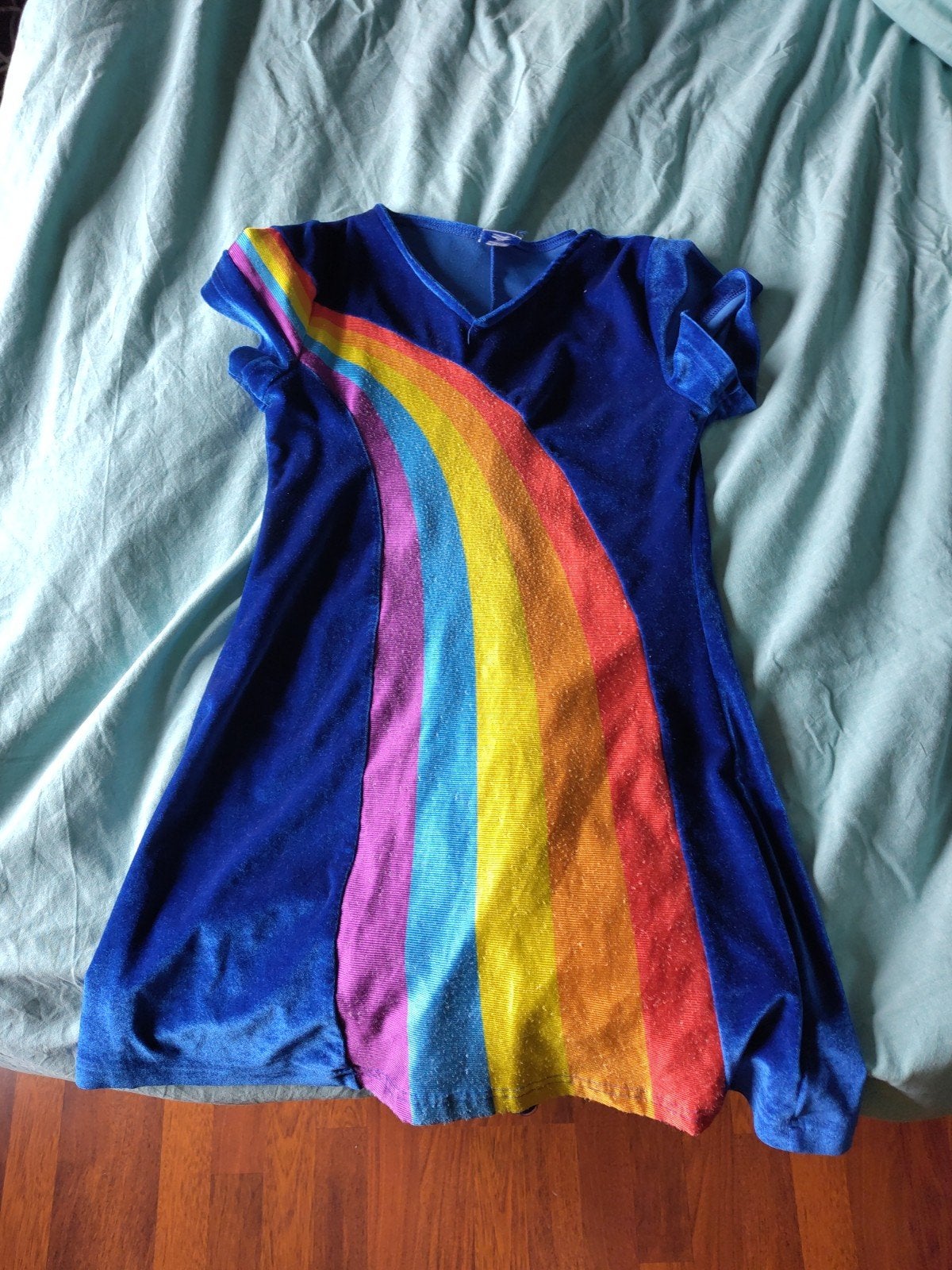 K3 Jurk Blauw Regenboog Maat 134, Gebruikt, Meisje, K3, Ophalen of Verzenden