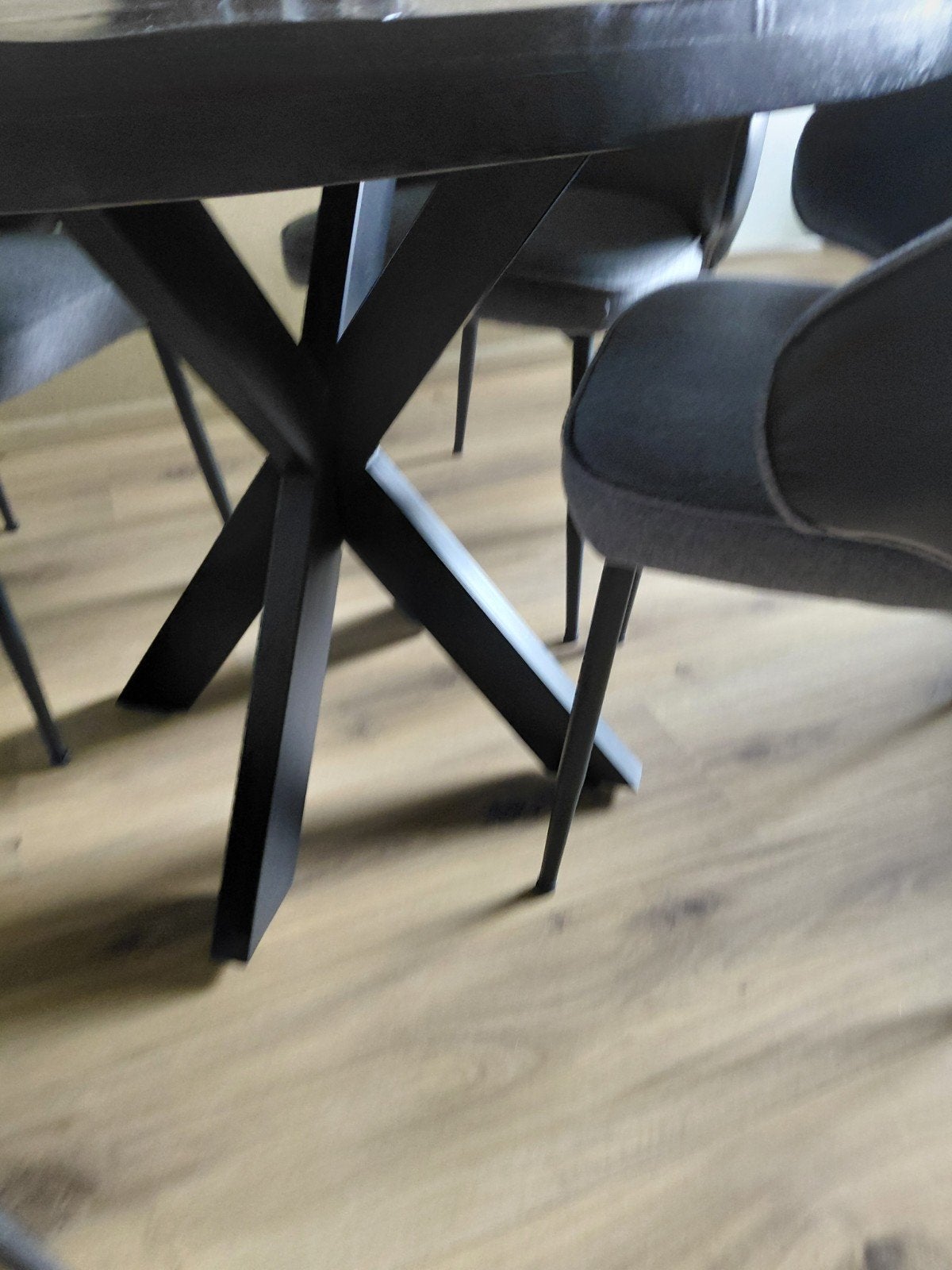 zgan,zwarte 4 pers.eethoek, Ophalen, Rond, Zo goed als nieuw, 100 tot 150 cm
